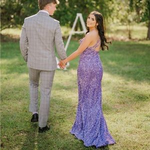 Purple sequins sheri hill look alike prom dress